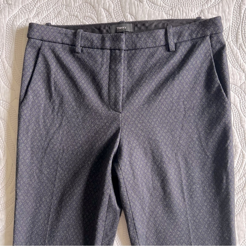 Theory - Tailored Trouser in Stretch Knit - Charcoal Multi - Picture 5 of 14